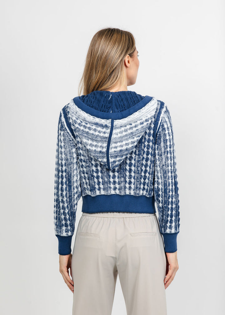 Brodie IMY Inked Hoodie - Blue/Wispr White available at Barbara Katz