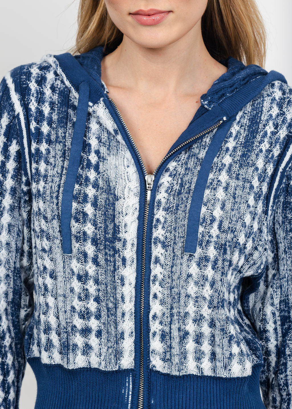 Brodie IMY Inked Hoodie - Blue/Wispr White available at Barbara Katz