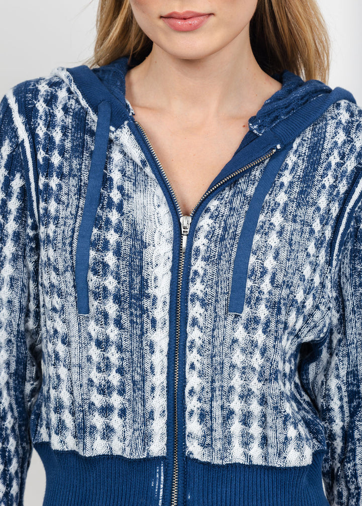 Brodie IMY Inked Hoodie - Blue/Wispr White available at Barbara Katz
