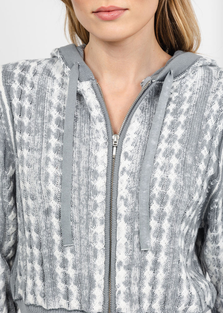 Brodie IMY Inked Hoodie - Mid Grey/Wispr White available at Barbara Katz