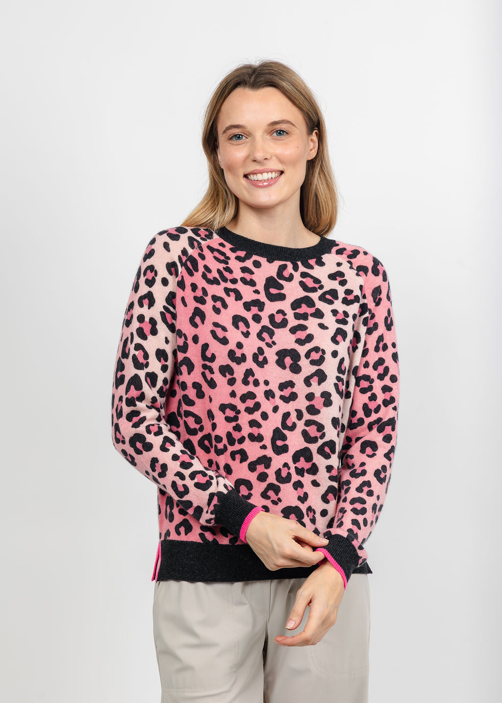 Brodie Lauren Leopard Sweatshirt - Quartz Pink available at Barbara Katz