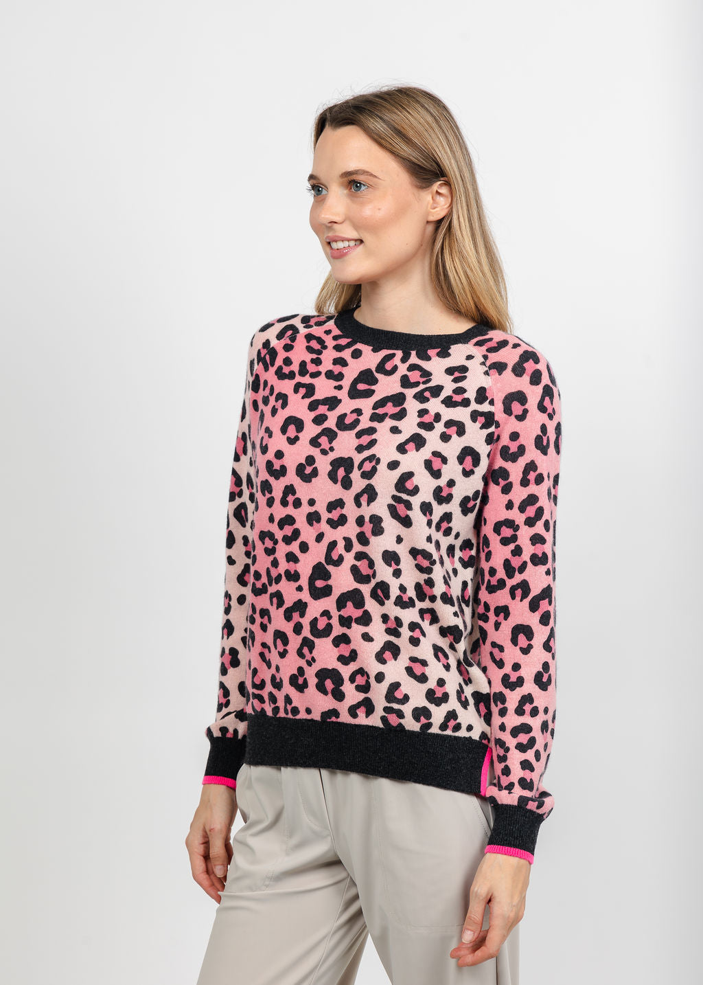 Brodie Lauren Leopard Sweatshirt - Quartz Pink available at Barbara Katz