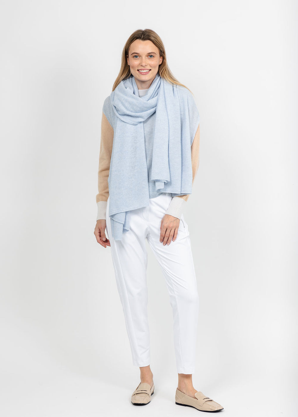 Brodie London Travel Wrap - Blue Mist available at Barbara Katz