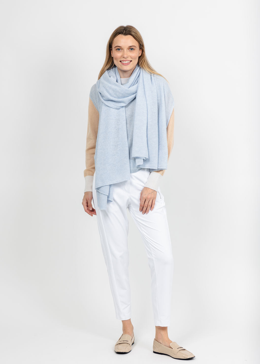 Brodie London Travel Wrap - Blue Mist available at Barbara Katz
