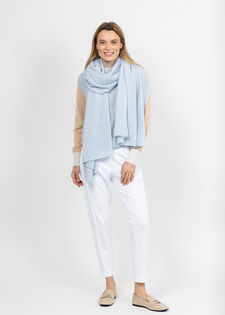 Brodie London Travel Wrap - Blue Mist available at Barbara Katz