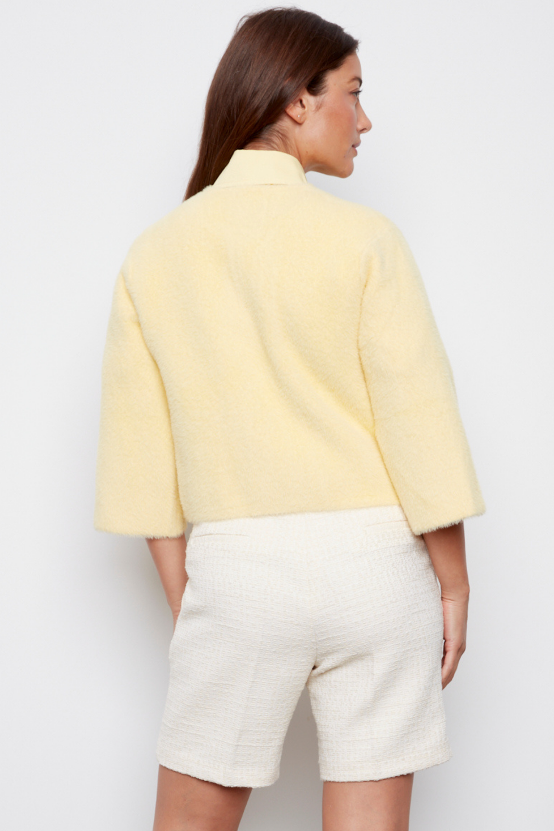 Bronte Button-front Knitted Cardigan With Patch Pockets - Butter Yellow