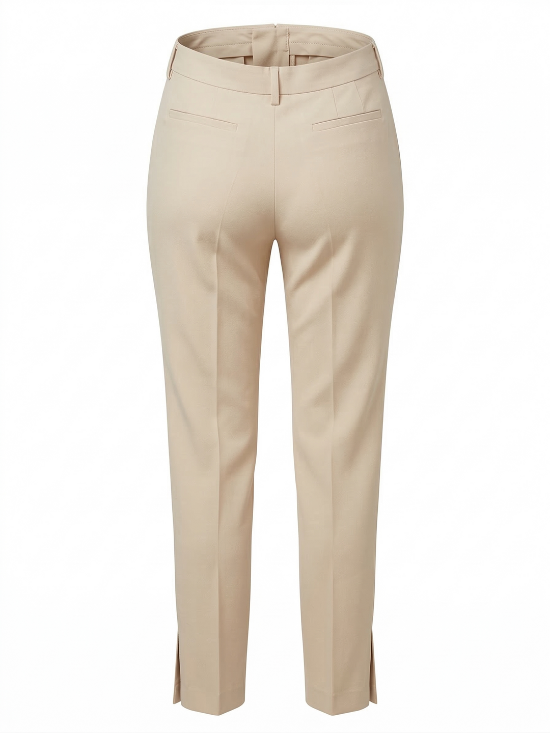 Adroit Atelier Bruce Slim Stretch Ankle Length Pant With Side Slit in Sand available at Barbara Katz