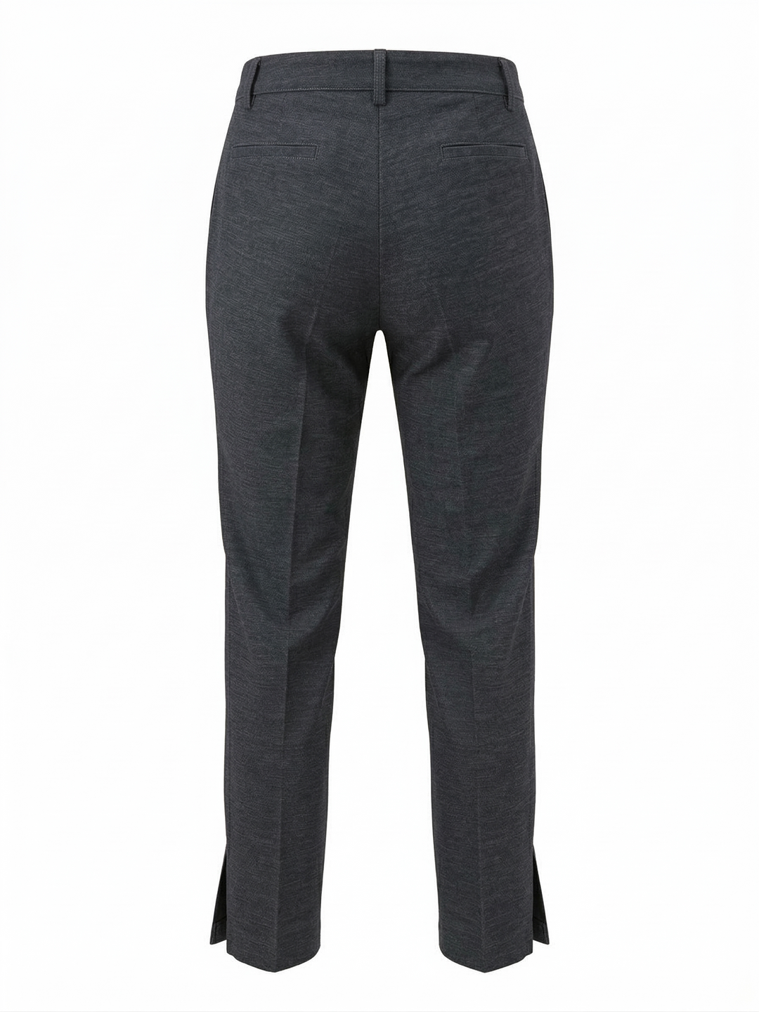 Adroit Atelier Bruce Slim Stretch Ankle Length Pant With Side Slit in Navy available at Barbara Katz