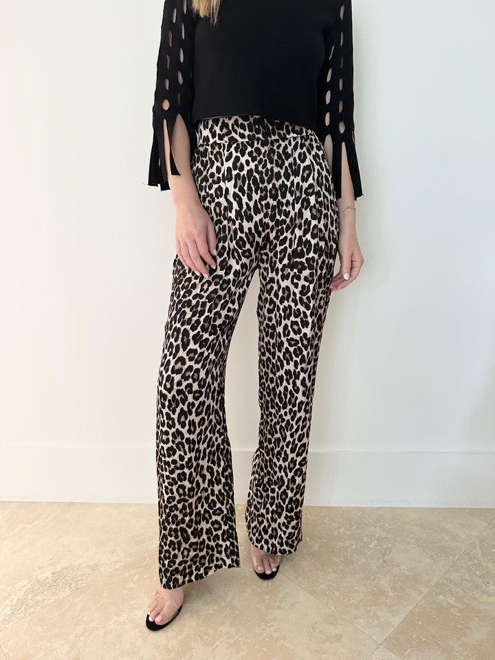 Suncoo Jake Leopard Wide Leg Pant