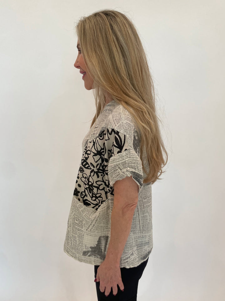 Chalet et Ceci Tia Natural Yarn Top in Parchment Mix available at Barbara Katz