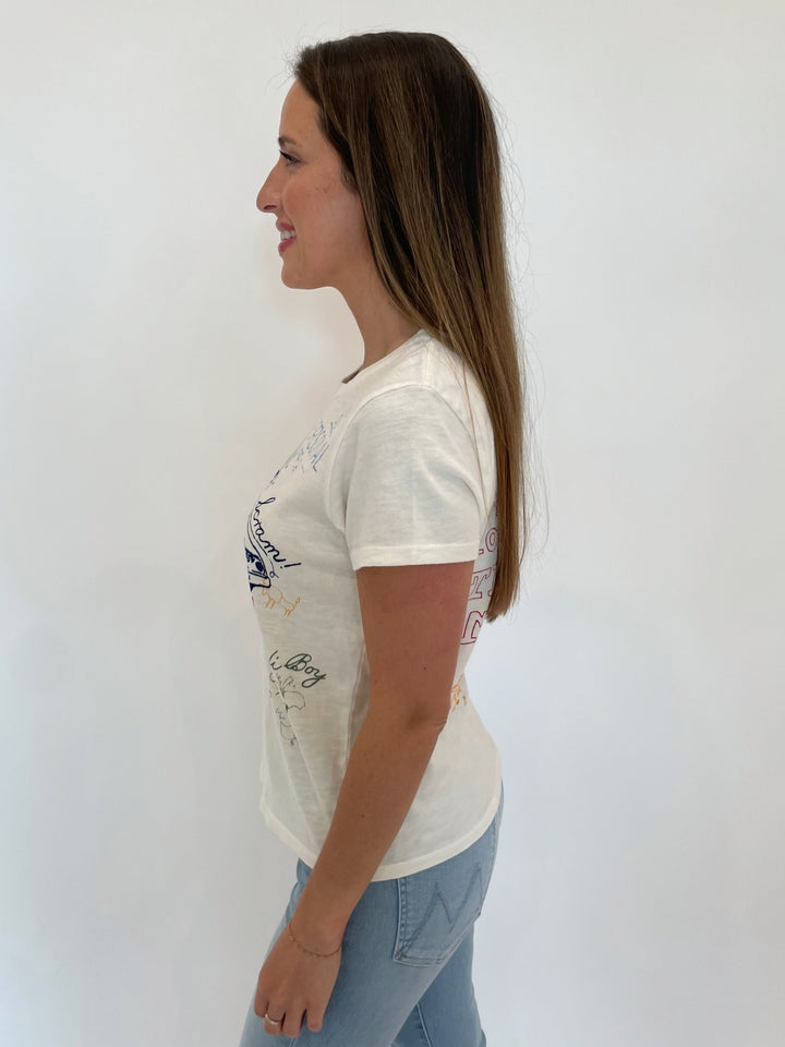 MOTHER The Lil Sinful T-Shirt in Keep Out print available at Barbara Katz