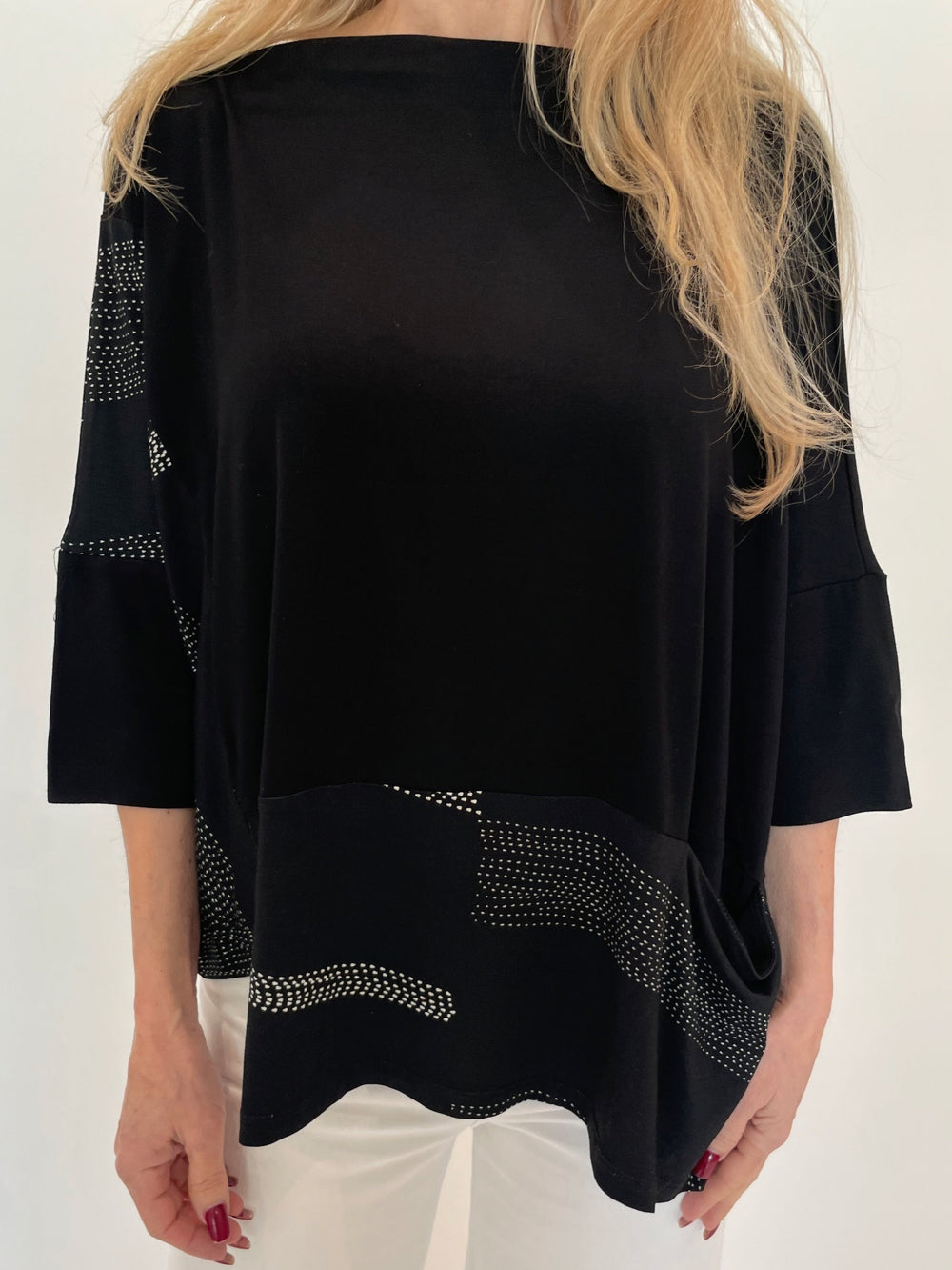 Ozai N Ku Lenie Wide Top in Black available at Barbara Katz