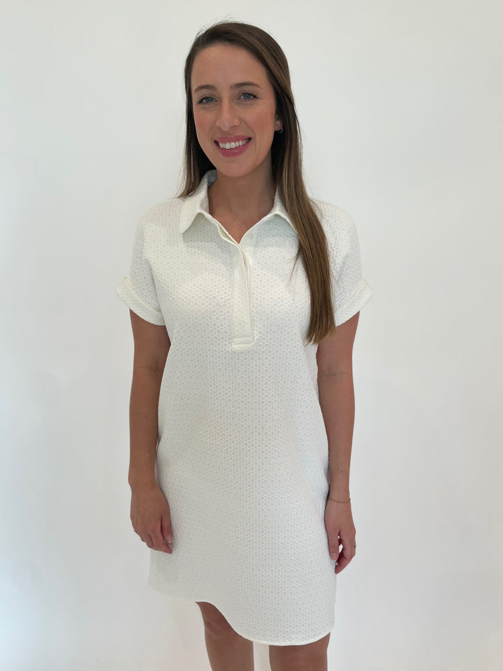 Peace of Cloth Kyle Jacquard Dress in Chalk available at Barbara Katz