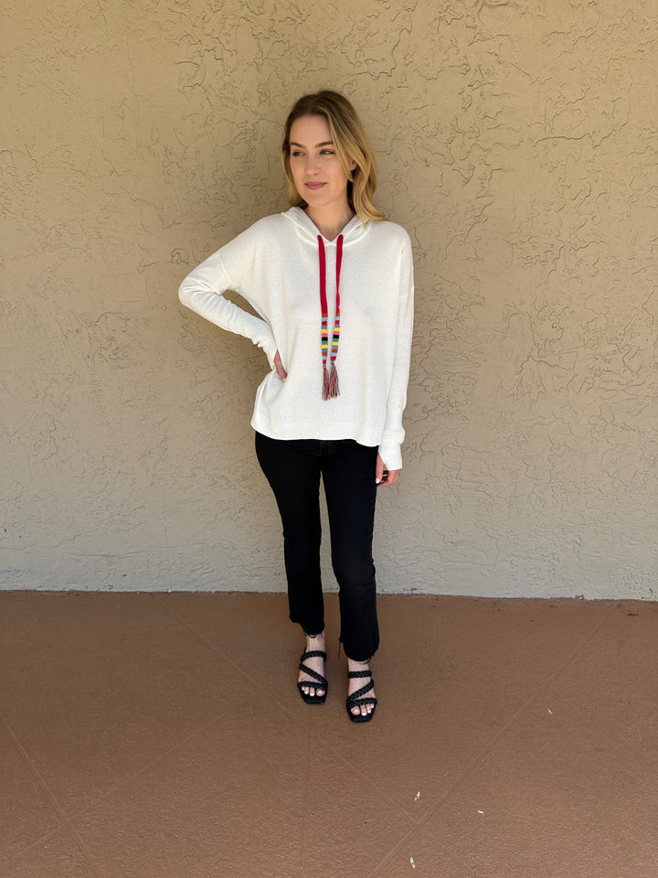 J Society Multi Drawstring Hoodie - Chalk