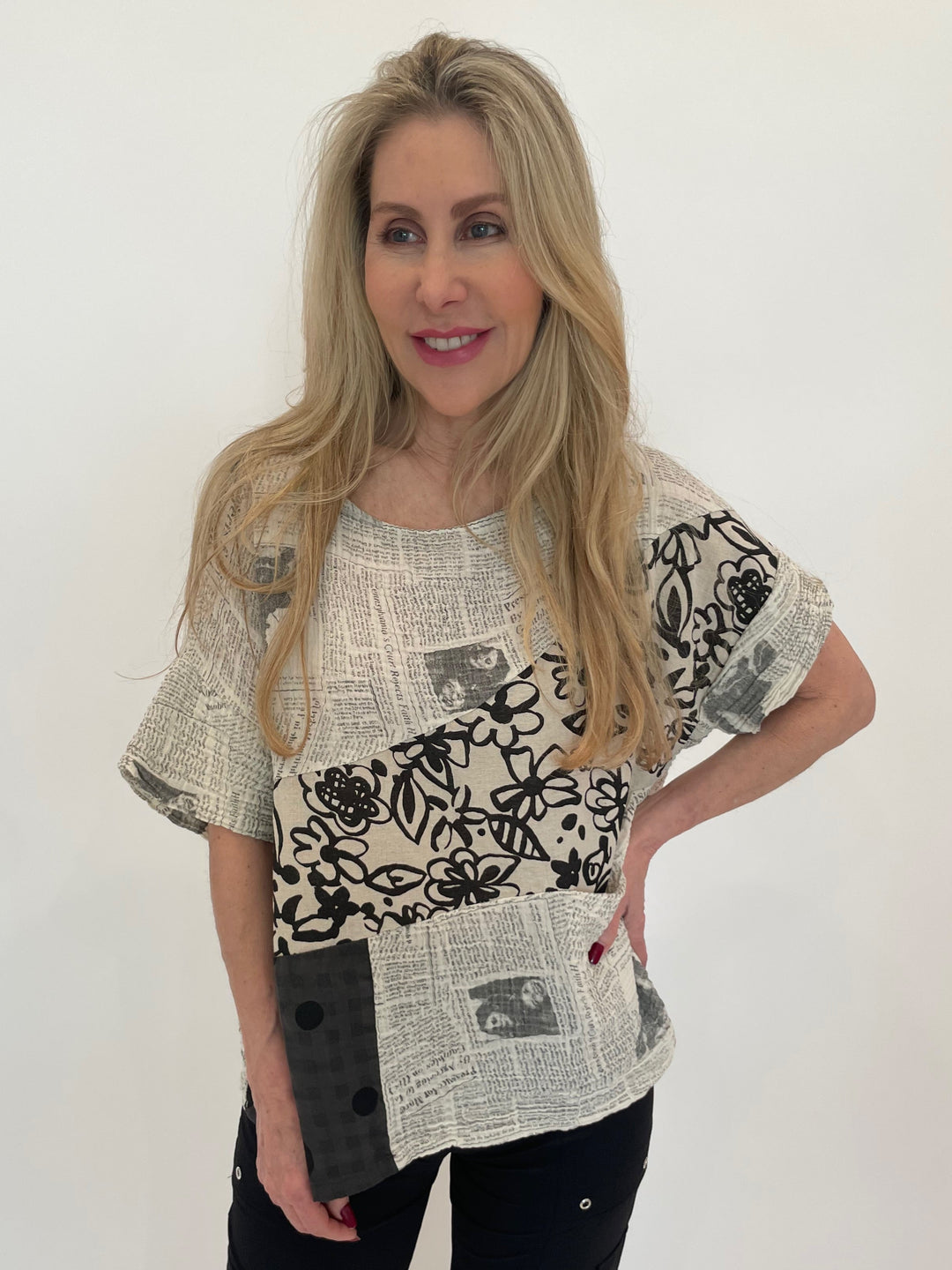 Chalet et Ceci Tia Natural Yarn Top in Parchment Mix available at Barbara Katz