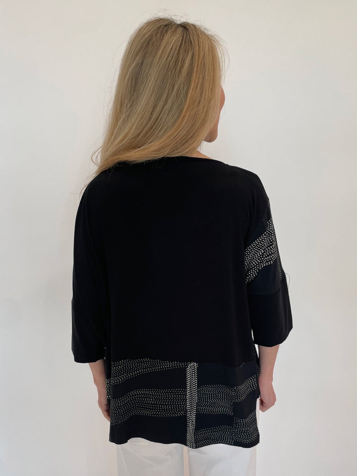 Ozai N Ku Lenie Wide Top in Black available at Barbara Katz