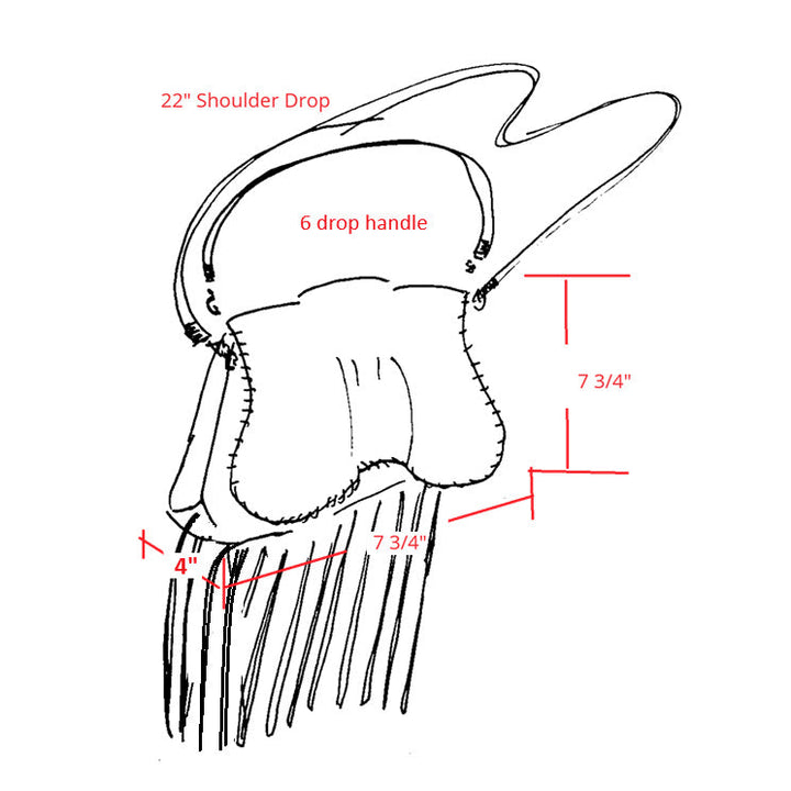 Carlos Falchi Medium Fringed Butterfly Bag measurements