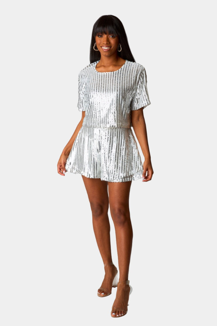 BuddyLove Laura Sequin Set in White available at Barbara Katz