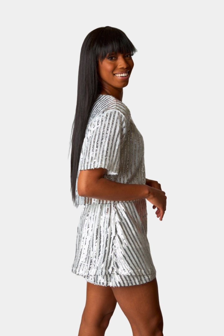 BuddyLove Laura Sequin Set in White available at Barbara Katz