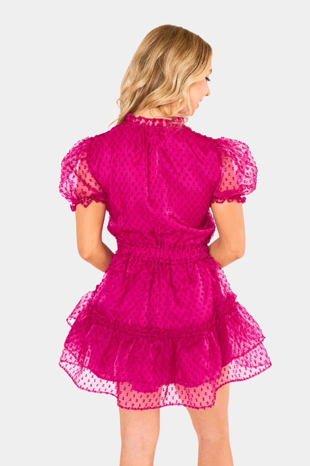 BuddyLove Clementine Elastic Waist Mini Dress in Dottie available at Barbara Katz