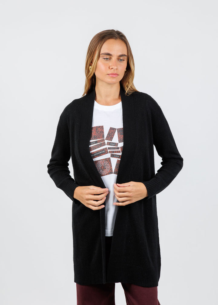 BK Caila Relaxed Cashmere Duster in Ebony available at Barbara Katz