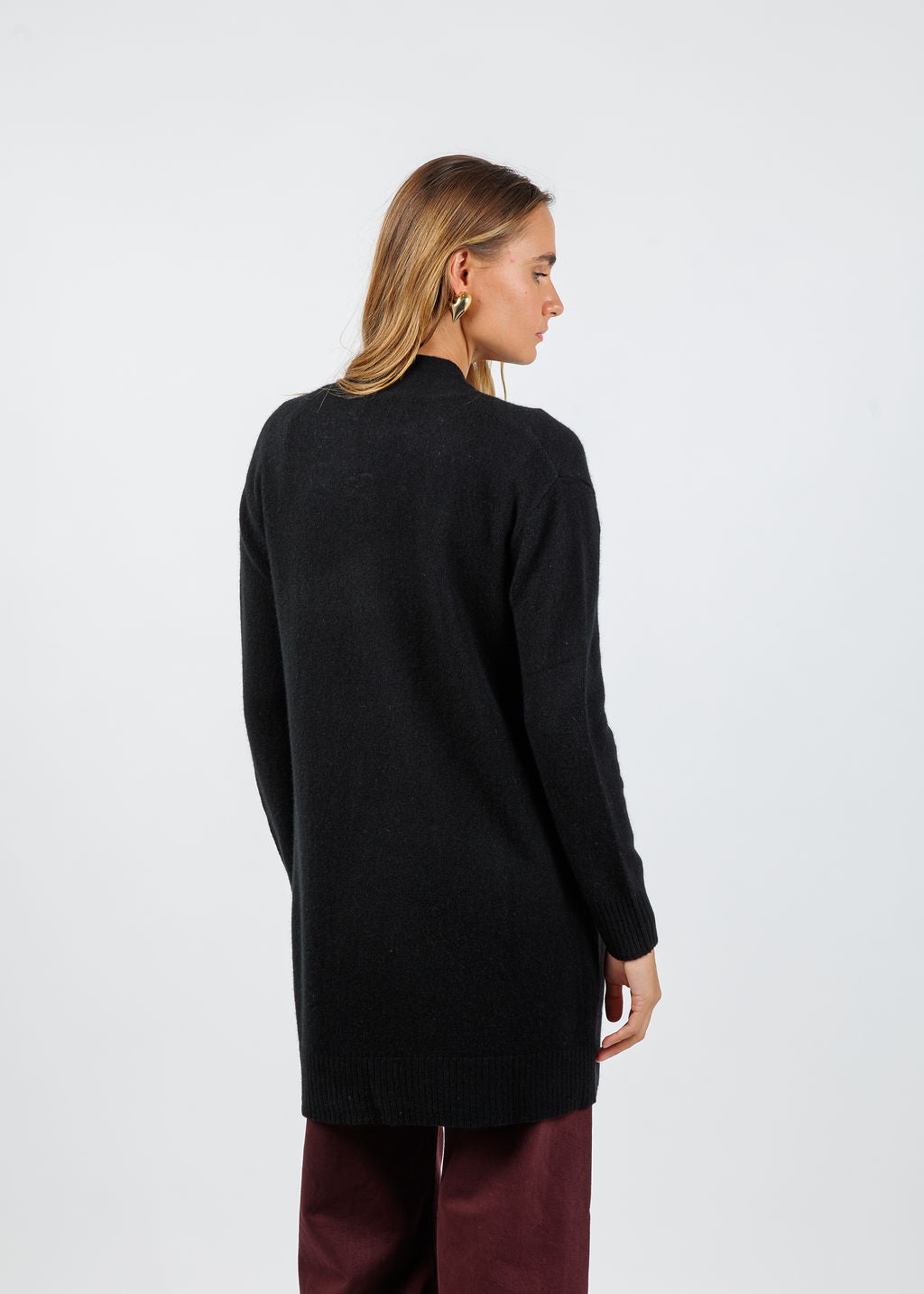 BK Caila Relaxed Cashmere Duster in Ebony available at Barbara Katz