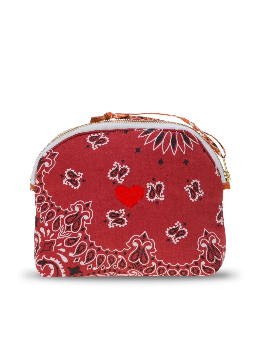 Call It By Your Name Small Vanity Pouch Heart - Vintage Red / Burnt Orange