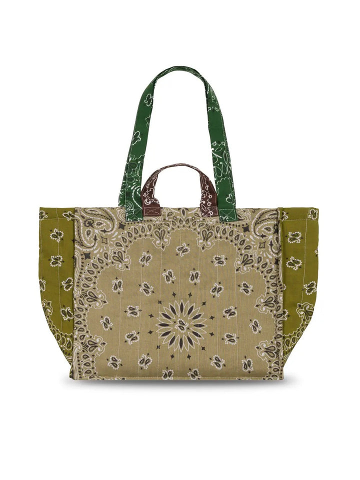 Call It By Your Name Quilted Medium Cabas Tote - Love - Beige / Quadricolor