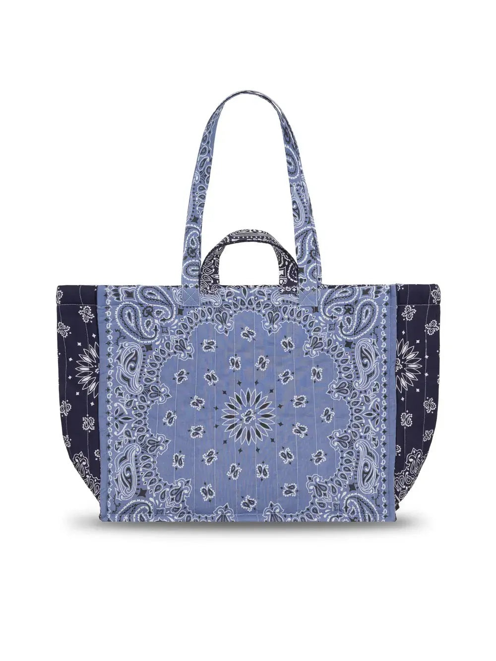 Call It By Your Name Quilted Medium Cabas Tote - Love - Chambray Navy