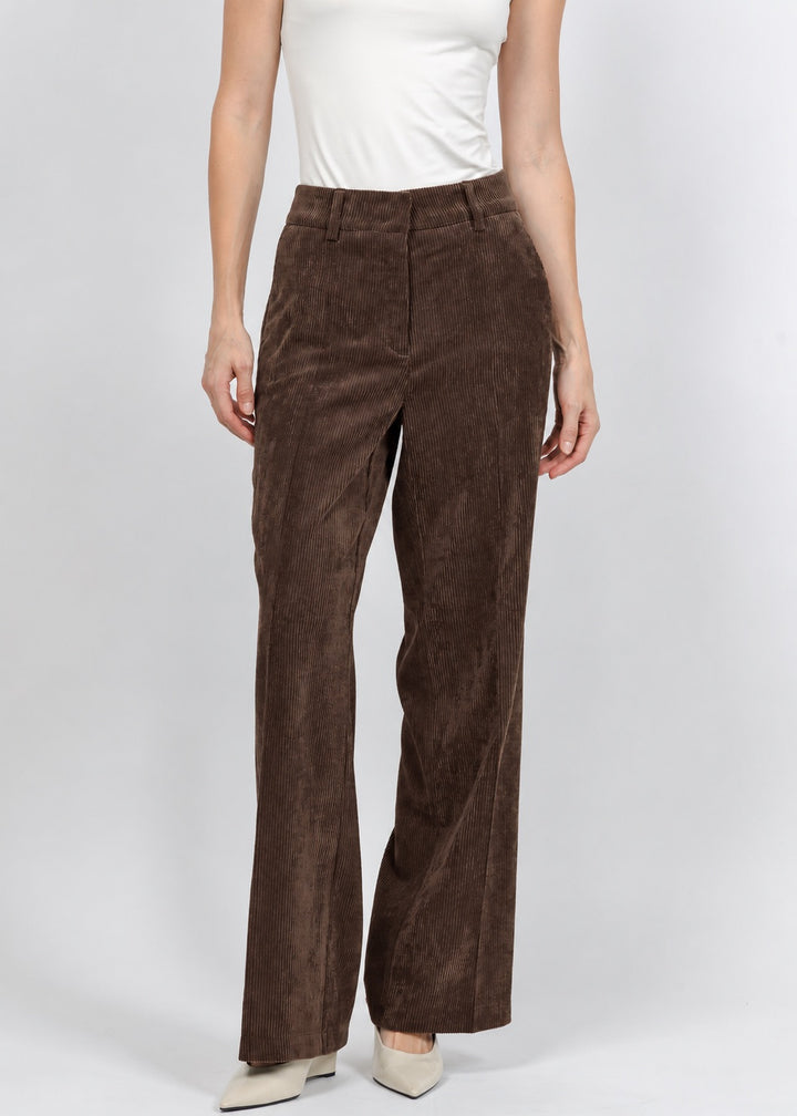 Cambio Amelie Corduroy Trouser in Chocolate available at Barbara Katz