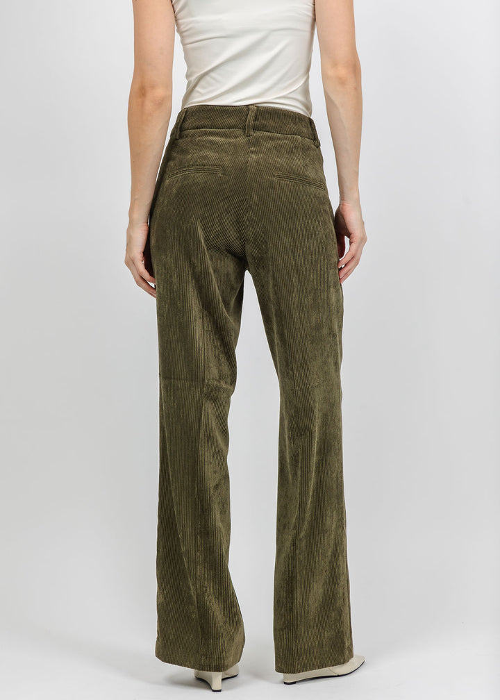 Cambio Amelie Corduroy Trouser in Olive available at Barbara Katz