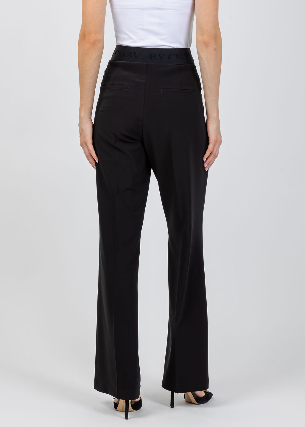 Cambio Ava Pull-On Long Trousers in Black available at Barbara Katz