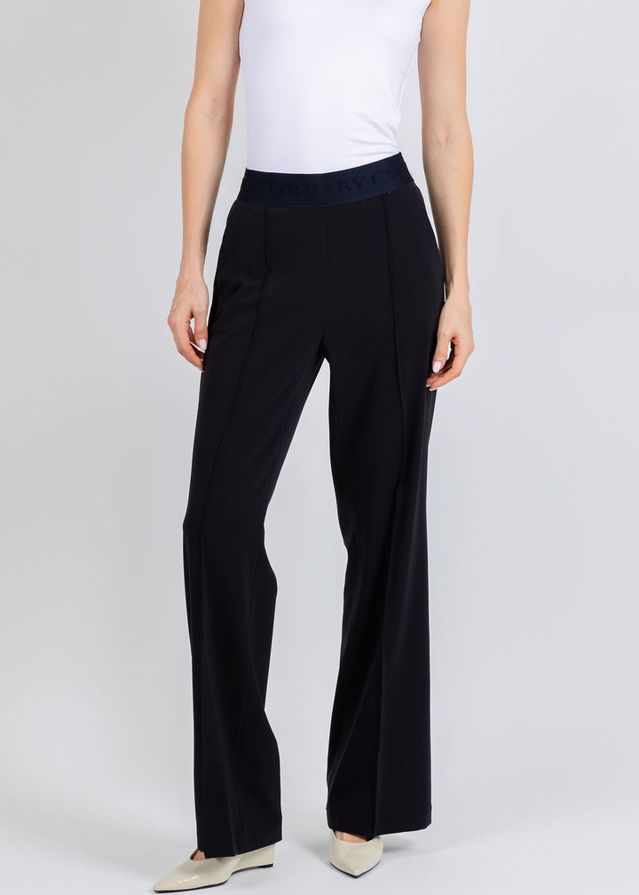 Cambio Ava Pull-On Long Trousers in Navy available at Barbara Katz
