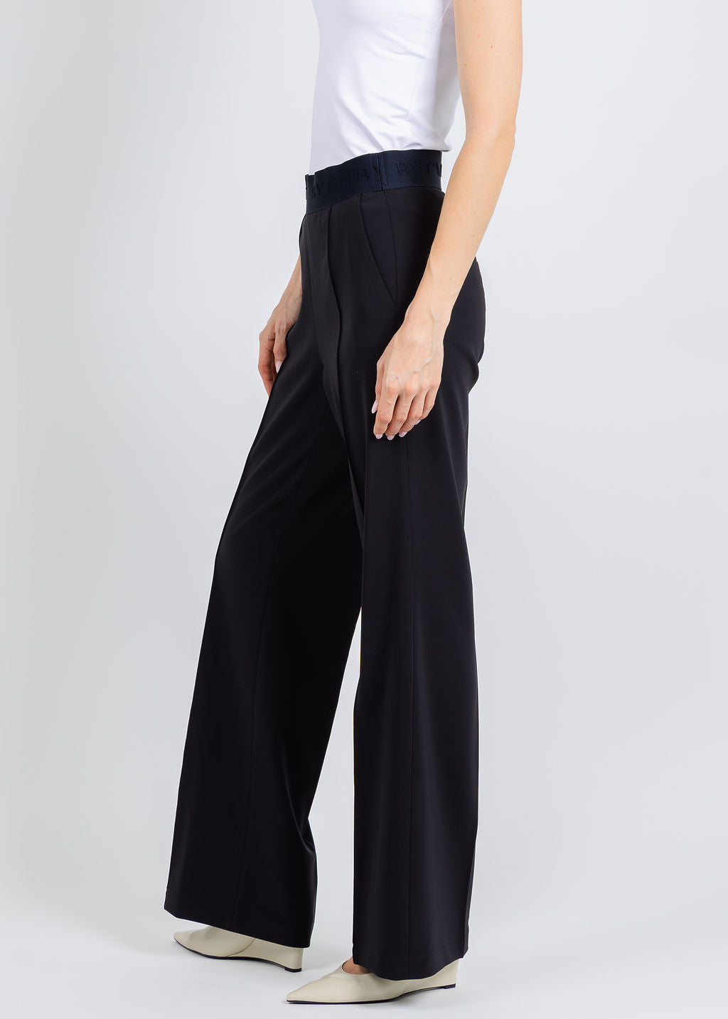 Cambio Ava Pull-On Long Trousers in Navy available at Barbara Katz