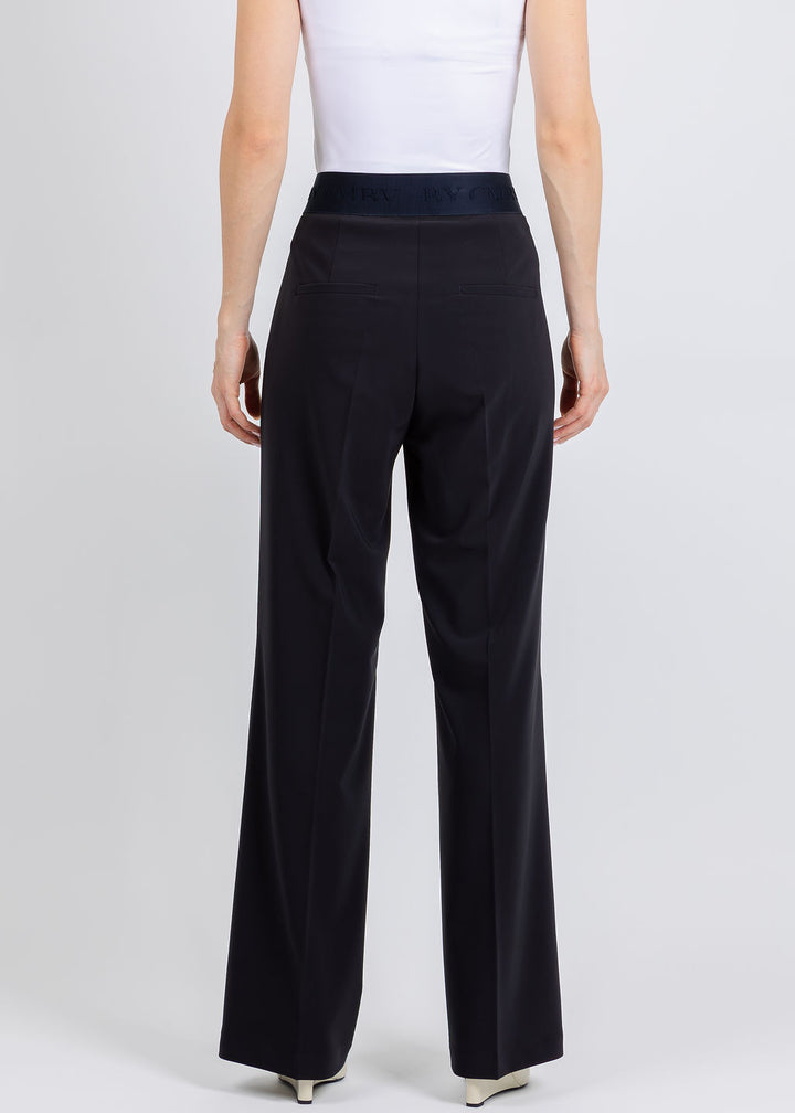 Cambio Ava Pull-On Long Trousers in Navy available at Barbara Katz