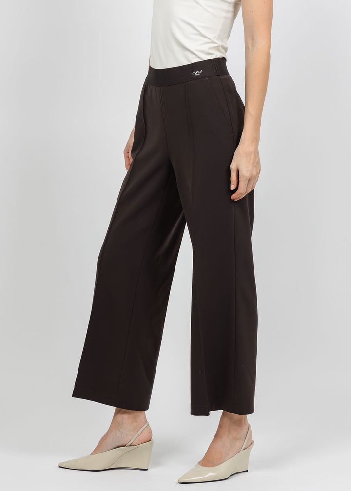 Cambio Cameron Pull-On Crop Pant in Dark Choco available at Barbara Katz