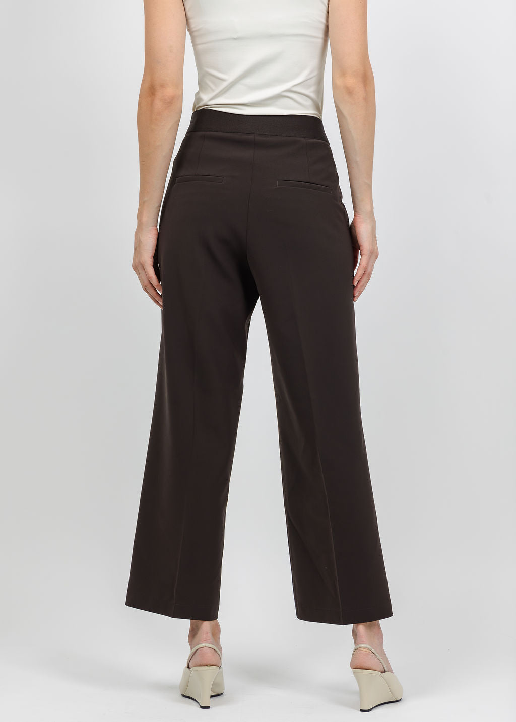 Cambio Cameron Pull-On Crop Pant in Dark Choco available at Barbara Katz