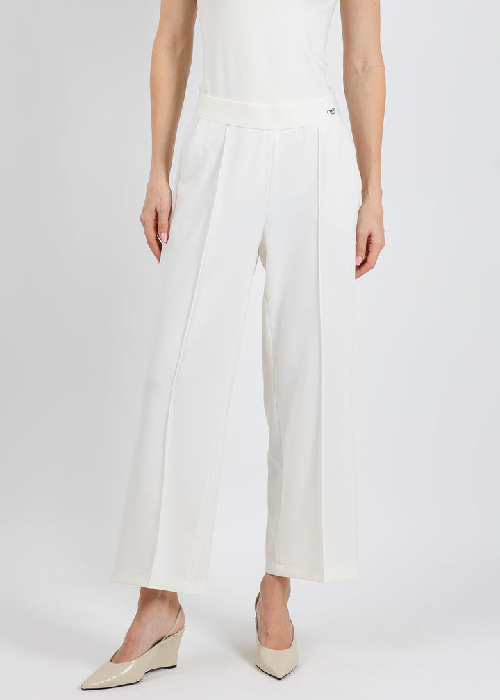 Cambio Cameron Pull-On Crop Pants in Off White available at Barbara Katz