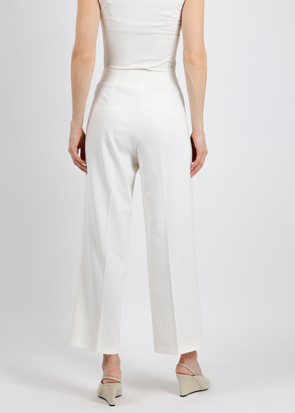 Cambio Cameron Pull-On Crop Pants in Off White available at Barbara Katz