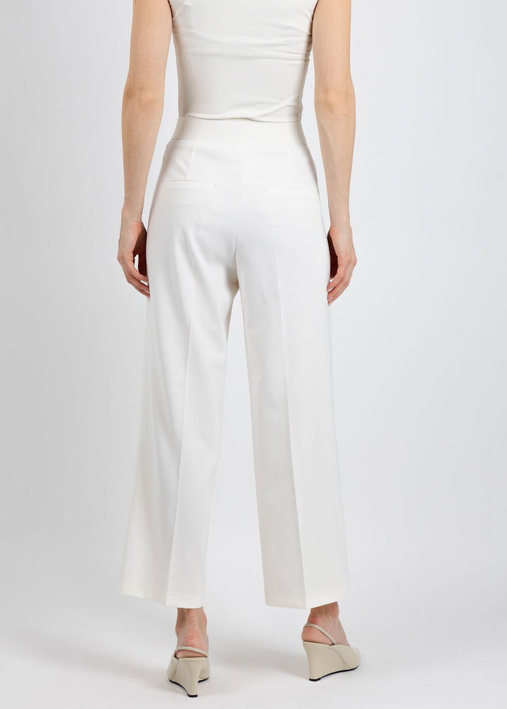 Cambio Cameron Pull-On Crop Pants in Off White available at Barbara Katz