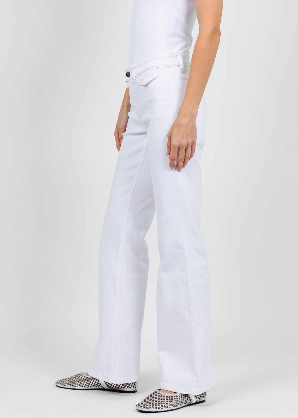 Cambio Fabienne Pocket Jeans in White available at Barbara Katz