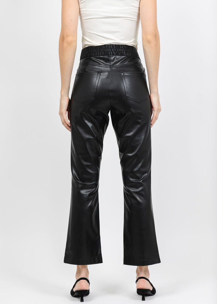 Cambio Felice Vegan Leather Pull-On Pant in Black available at Barbara Katz