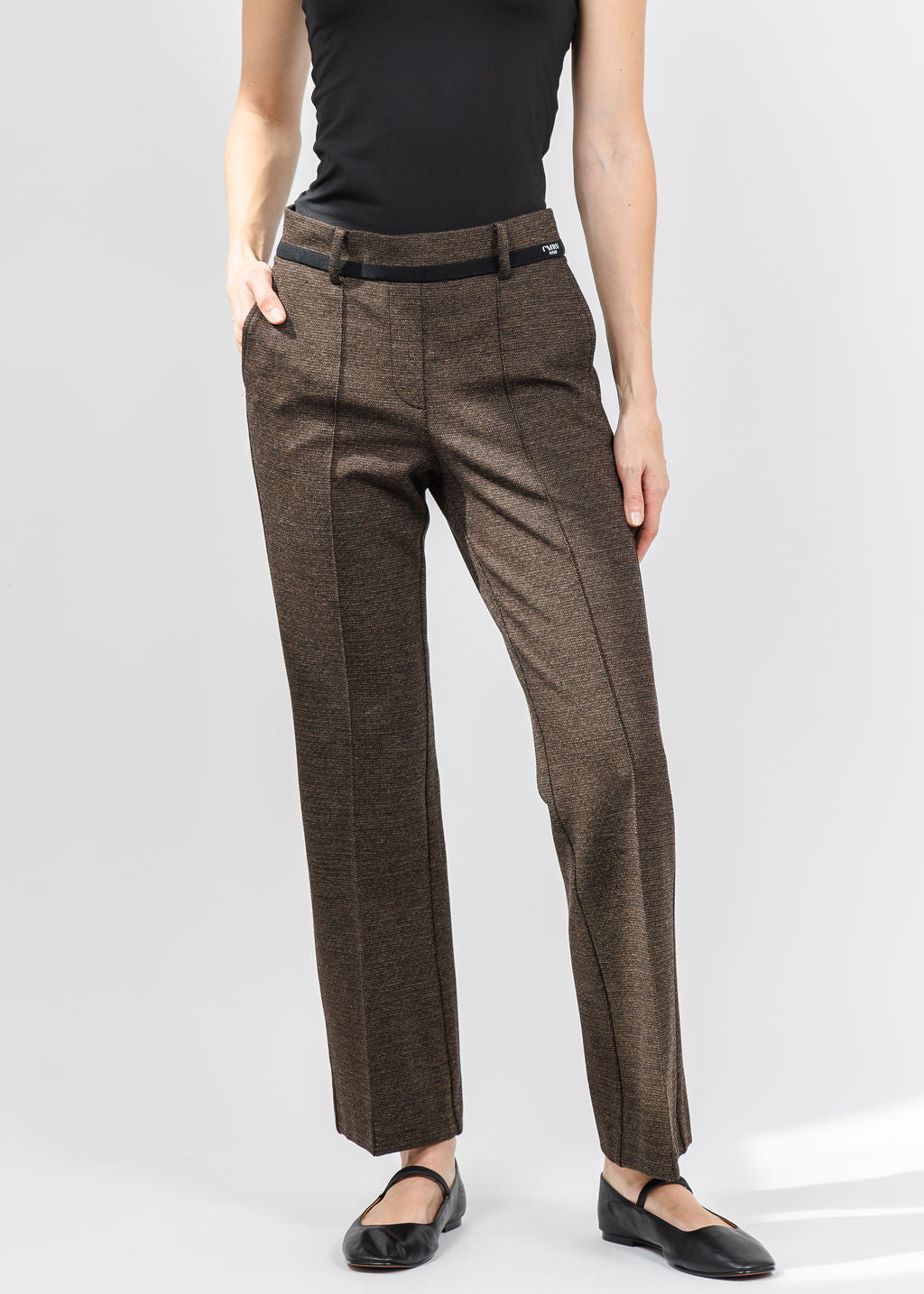 Cambio Francoise Cropped Pant in Bark available at Barbara Katz