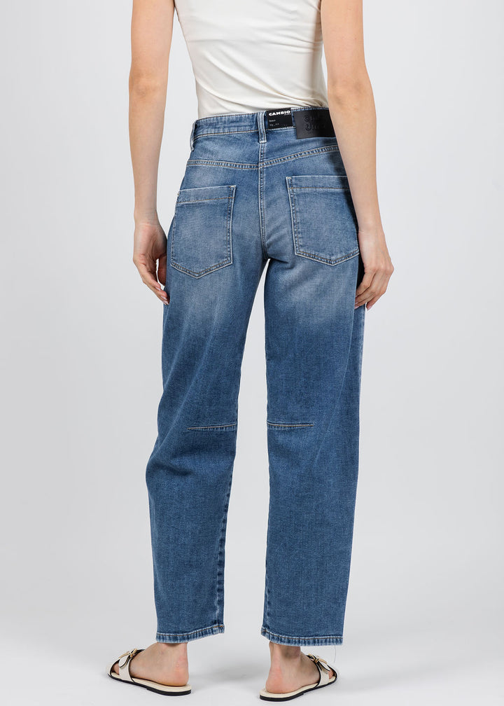 Cambio Ocean Slim Barrel Jeans in Denim available at Barbara Katz