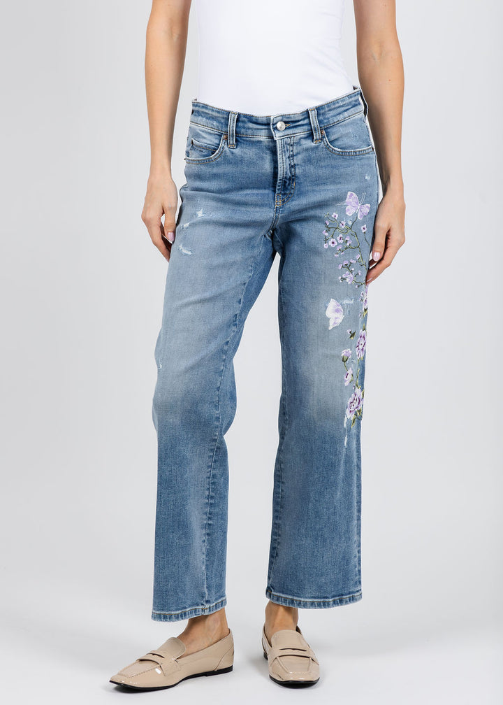 Cambio Paris Straight Ankle Jeans in Summer Distressed available at Barbara Katz