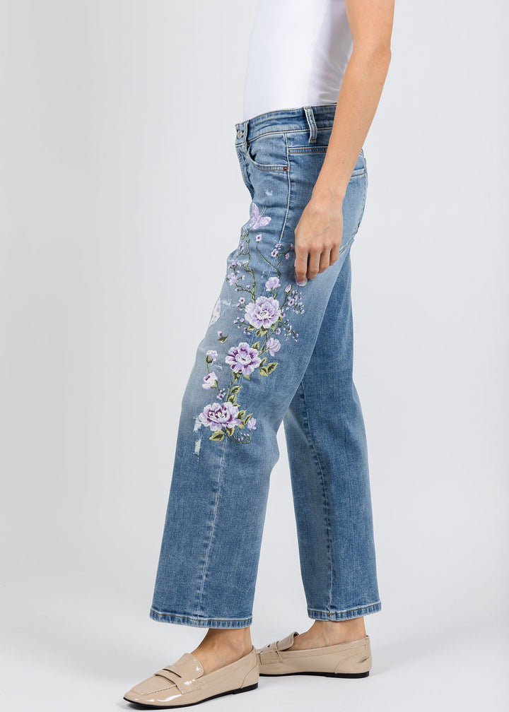 Cambio Paris Straight Ankle Jeans in Summer Distressed available at Barbara Katz