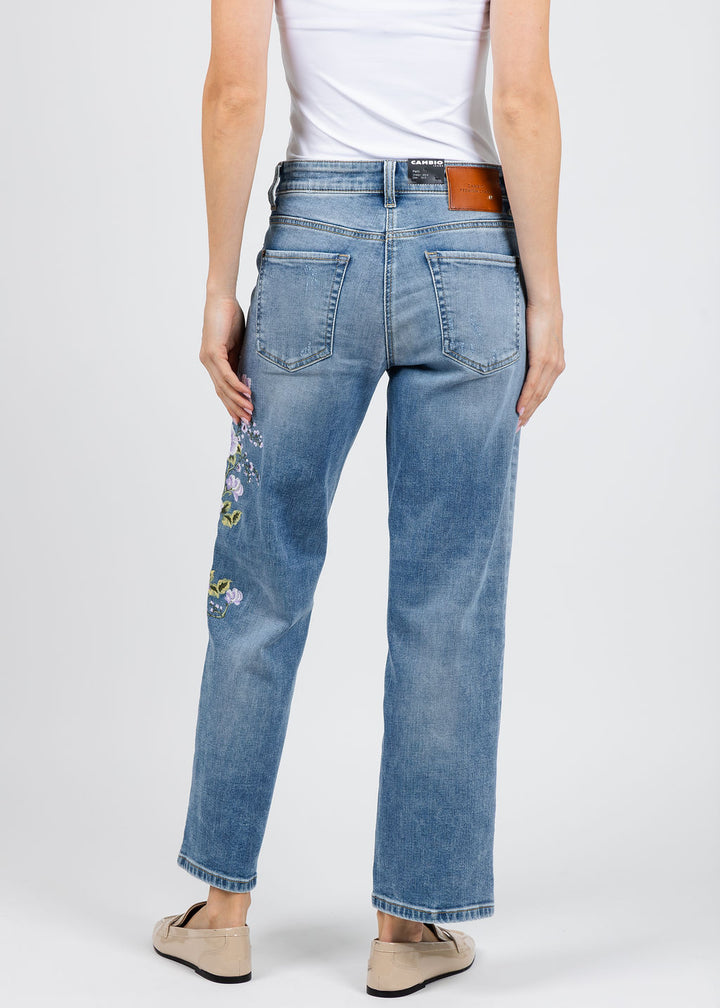 Cambio Paris Straight Ankle Jeans in Summer Distressed available at Barbara Katz
