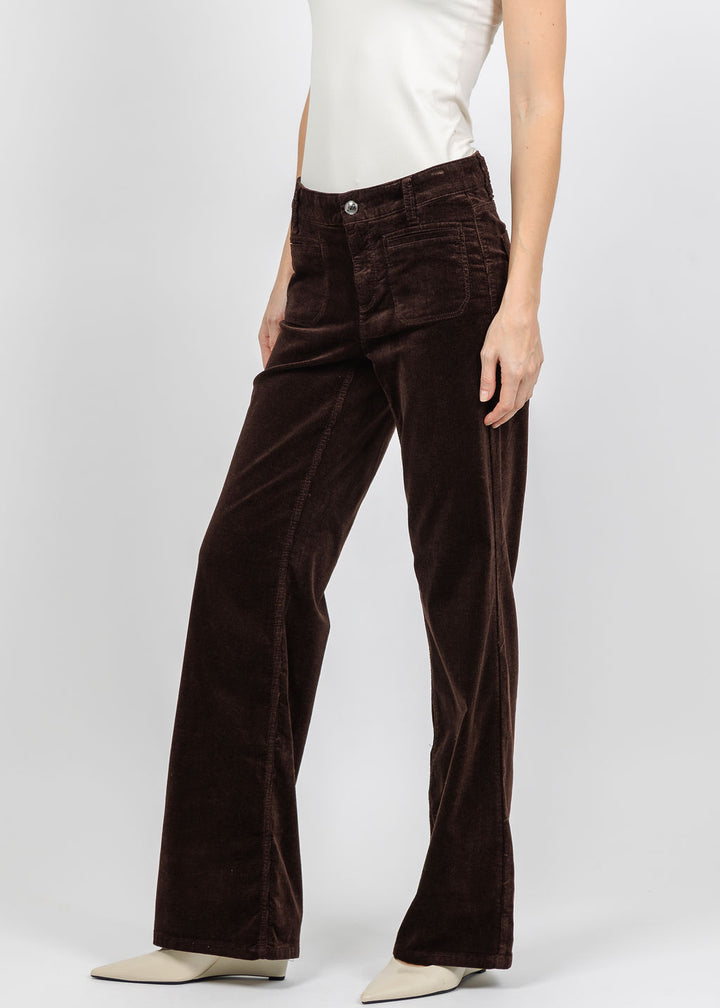 Cambio Tess Corduroy Jean in Dark Chocolate available at Barbara Katz
