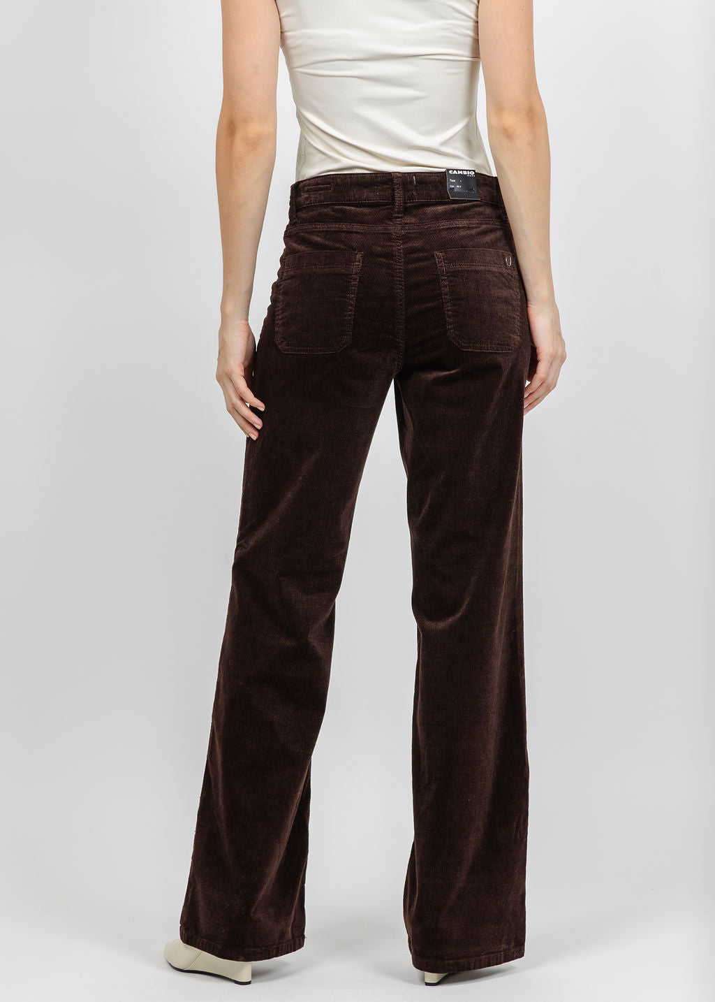 Cambio Tess Corduroy Jean in Dark Chocolate available at Barbara Katz