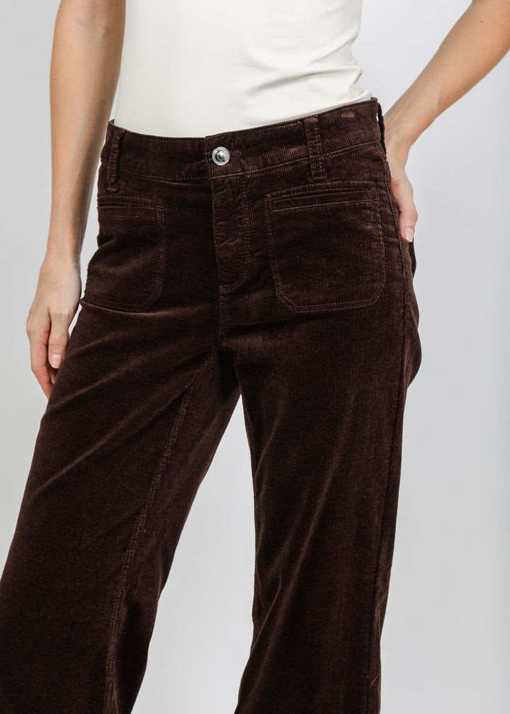 Cambio Tess Corduroy Jean in Dark Chocolate available at Barbara Katz
